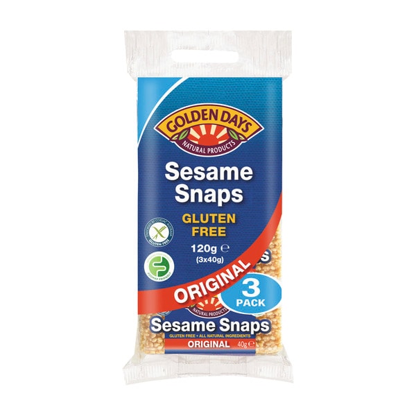 Golden Days Gluten Free Original Sesame Snaps 3 pack | 120g