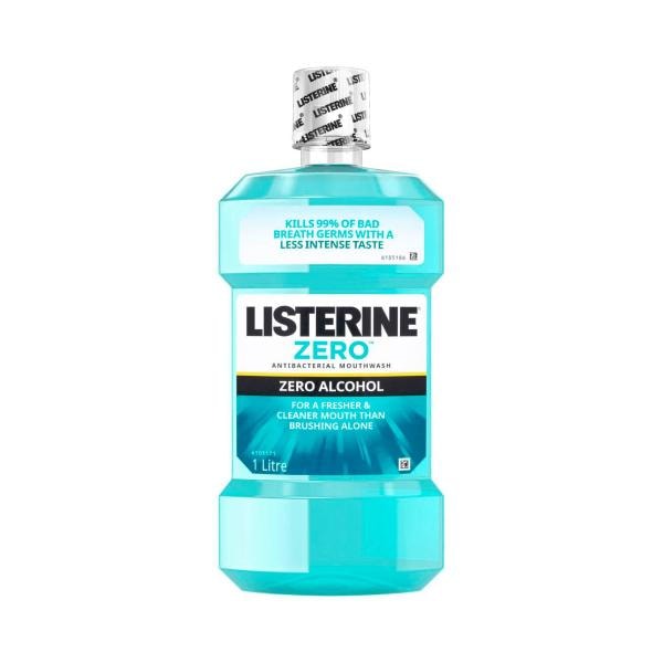 Listerine Zero Alcohol Antibacterial Mouthwash Less Intense Taste | 1L