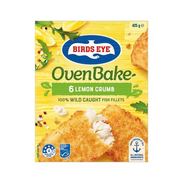 Birds Eye Frozen Fish Fillets With Lemon Crumb Oven Bake 6 pack | 425g