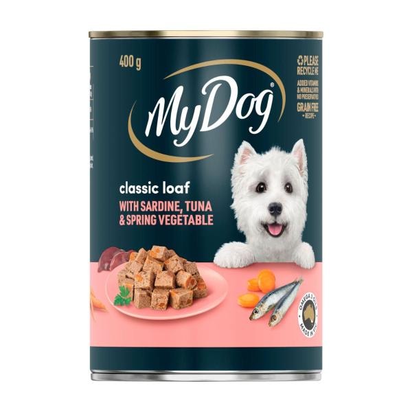 My Dog Classic Loaf With Sardine Tuna & Spring Vegetables Can Wet Dog Food | 400g