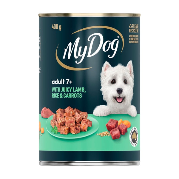 My Dog Adult 7+ With Juicy Lamb Rice & Carrots Can Wet Dog Food | 400g
