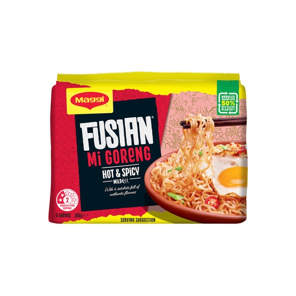 Maggi Fusian Instant Noodles Hot & Spicy 5 Pack | 365g