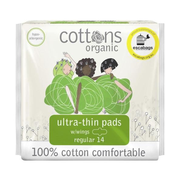 Cottons Organic Ultra Thin Pads Regular | 14 pack
