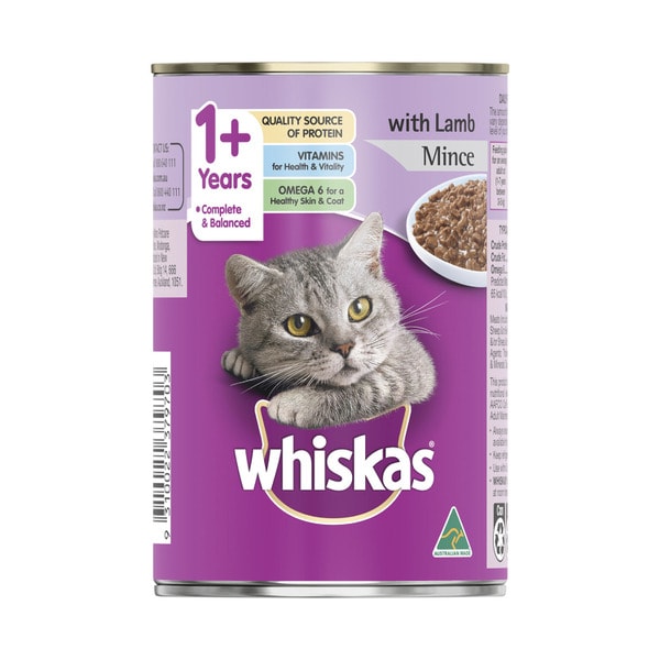 Whiskas 1+ Years Wet Cat Food Lamb Mince Can | 400g