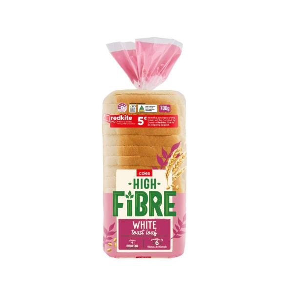Coles High Fibre White Toast Bread | 700g