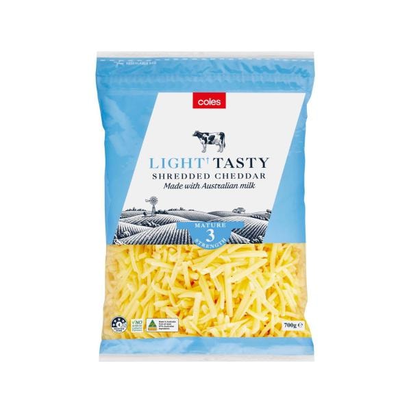 Coles Cheese Shredded Tasty Light | 700g