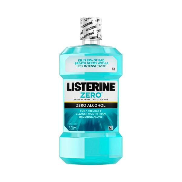 Listerine Zero Alcohol Antibacterial Mouthwash Less Intense Taste | 500mL