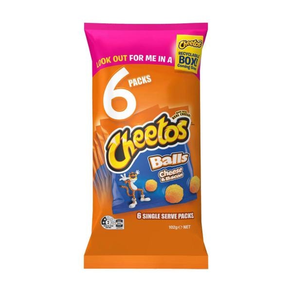 Cheetos Cheese & Bacon Balls 6 pack | 102g