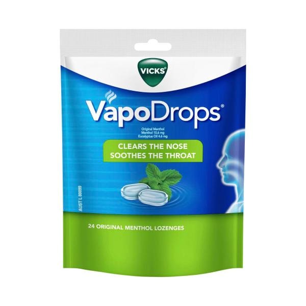 Vicks VapoDrops Original Menthol Lozenges | 24 pack