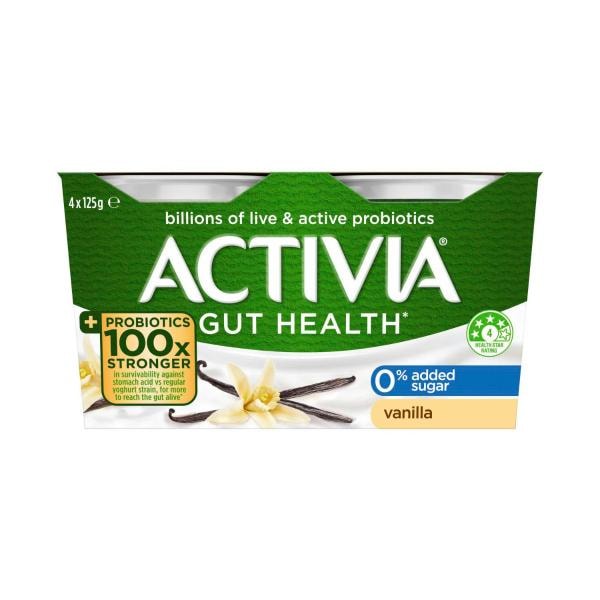 Activia Low Fat Vanilla Yoghurt 4x125g | 500g