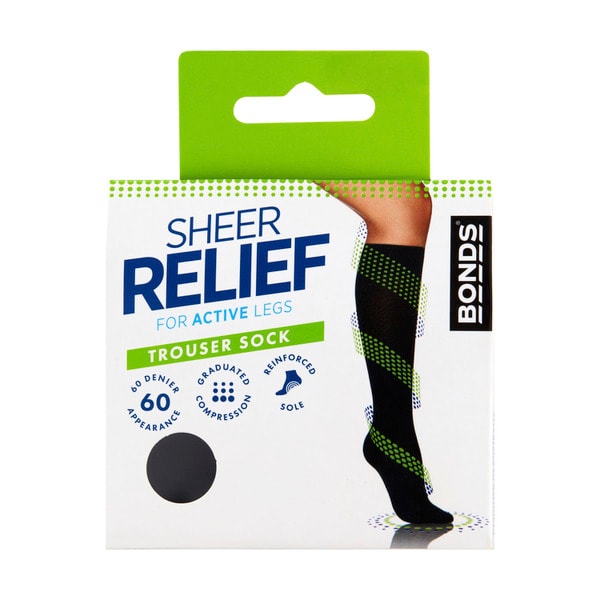 Kolotex Sheer Relief Trouser Sock Black One size Fits All | 1 pack