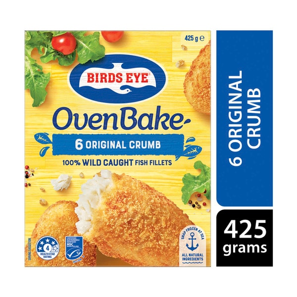 Birds Eye Frozen Fish Fillets With Original  Crumb Oven Bake 6 pack | 425g