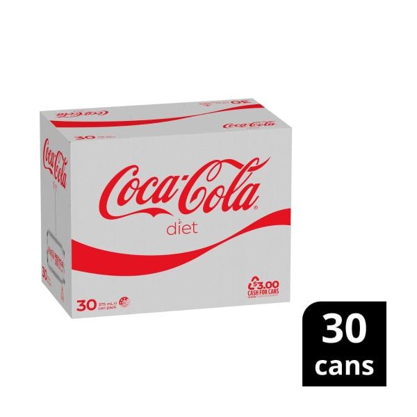 Coca-Cola Diet Soft Drink Cans 30x375mL | 30 pack