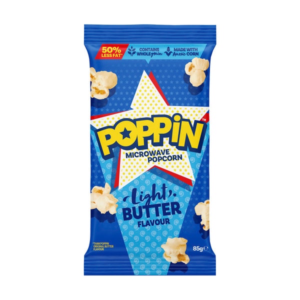 Poppin Microwave Popcorn Light Butter Flavour | 85g