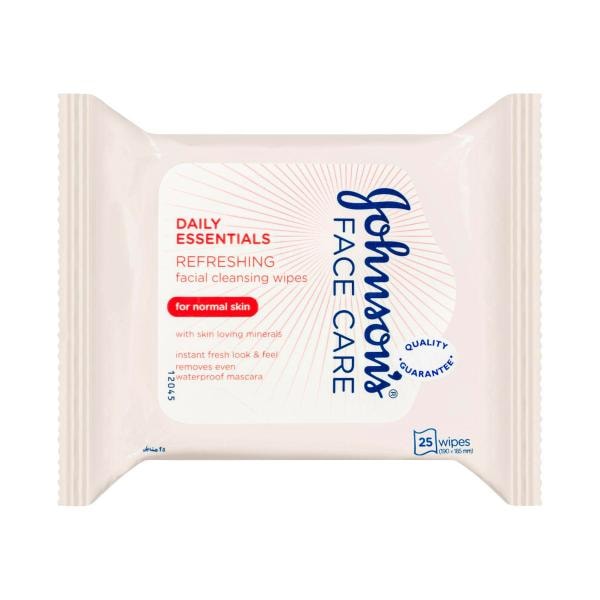Johnson's Daily Essentials Facial Cleansing Wipes Normal Skin | 25 pack