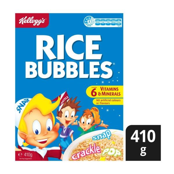 Kellogg's Rice Bubbles Puffed Rice Breakfast Cereal | 410g