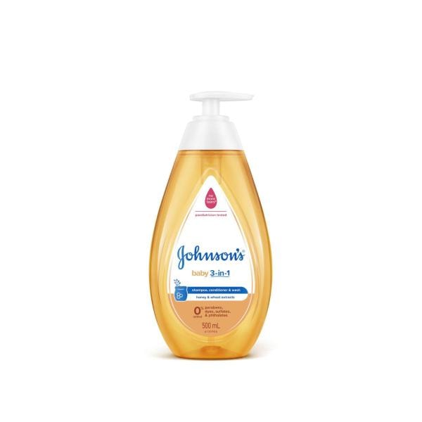 Johnson's 3-in-1 Hypoallergenic Gentle Tear-Free Conditioning Baby Shampoo & Cleansing Wash | 500mL