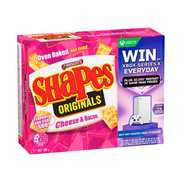 Arnott's Shapes Cheese Bacon | 180g