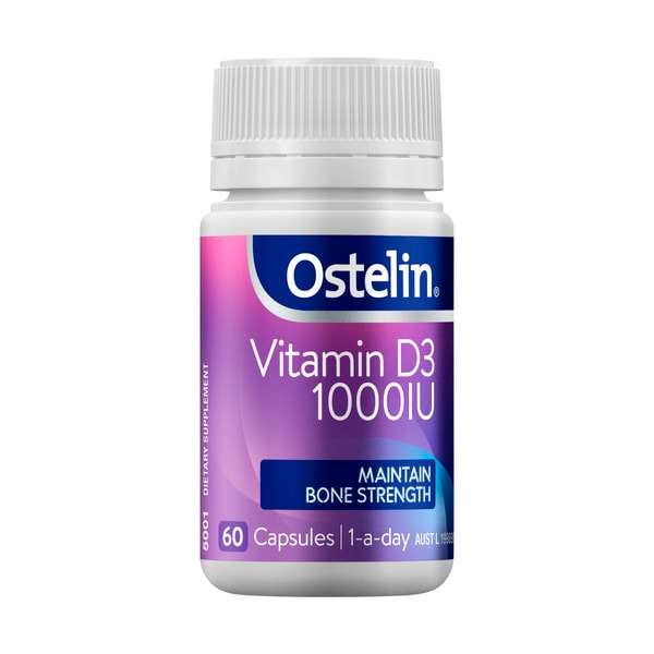 Ostelin Vitamin D 1000IU D3 Capsules For Bones + Immunity | 60 pack