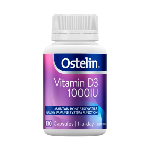 Ostelin Vitamin D 1000IU D3 Capsules For Bones + Immunity | 130 pack