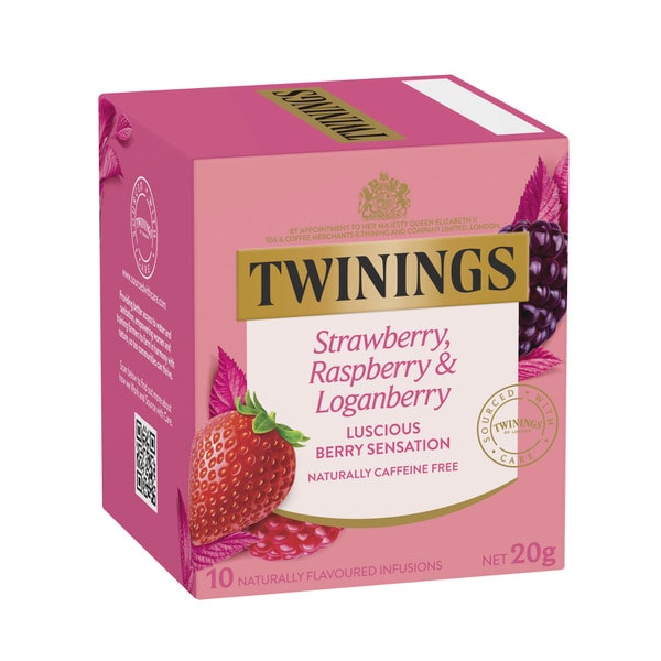 Twining's Strawberry Raspberry & Loganberry Infusions Tea Bags | 10 Pack