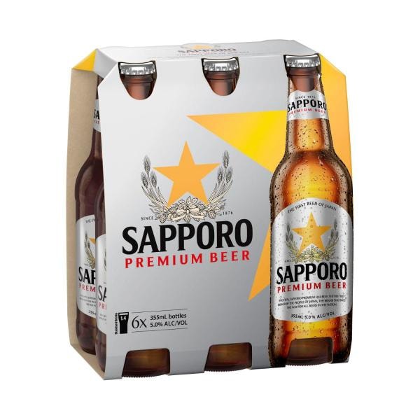Sapporo Bottles 355mL | 6 Pack