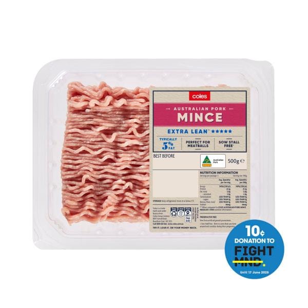 Coles 5 Star Extra Lean Pork Mince | 500g
