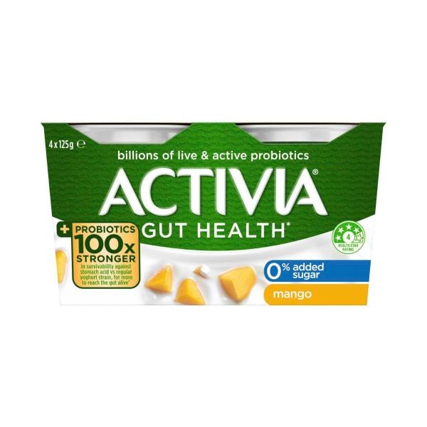 Activia Low Fat Mango Yoghurt 4x125g | 500g