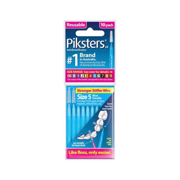 Piksters Interdental Brushes Blue Size 5 | 10 pack