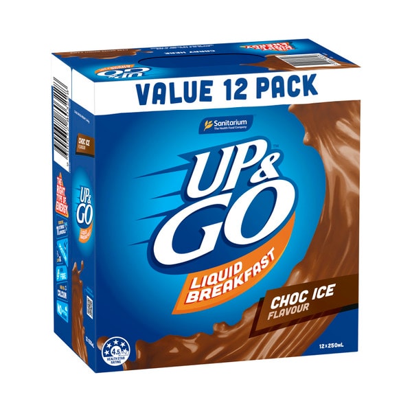 Sanitarium Up&Go Liquid Breakfast Chocolate Ice Fridge Pack 12X250mL | 3L
