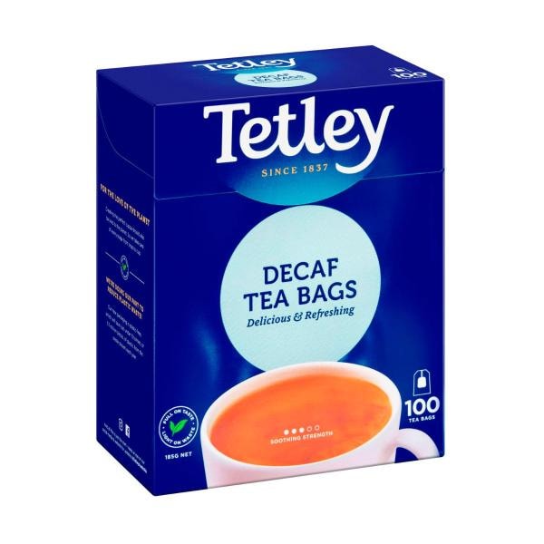 Tetley Decaffeinated Black Tea Bags 100 pack | 185g