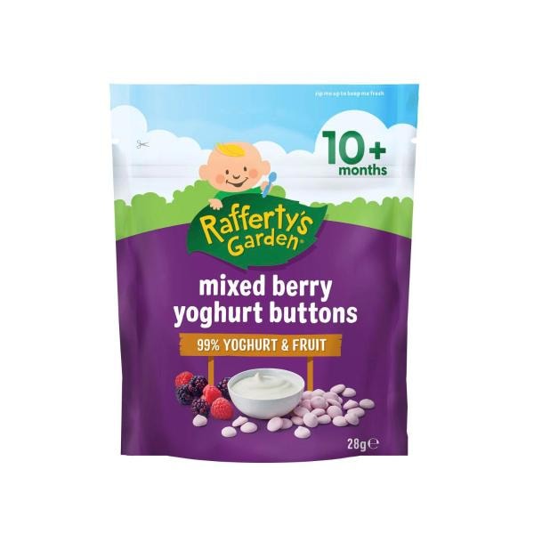 Rafferty's Garden Mixed Berry Yoghurt Buttons Baby Food Snack 12+ Months | 28g