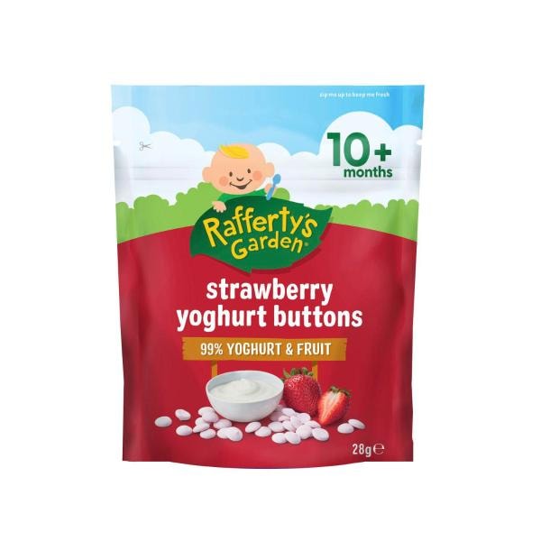 Rafferty's Garden Strawberry Yoghurt Buttons Baby Food Snacks 12+ Months | 28g