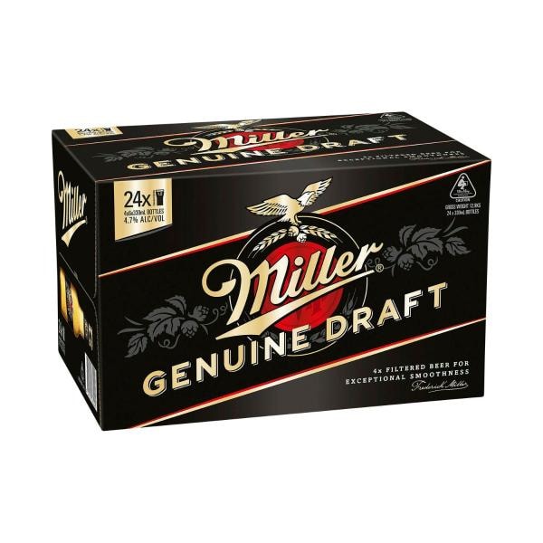 Miller Genuine Draft Bottle 330mL | 24 Pack