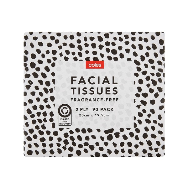 Coles Facial Tissues White | 90 pack