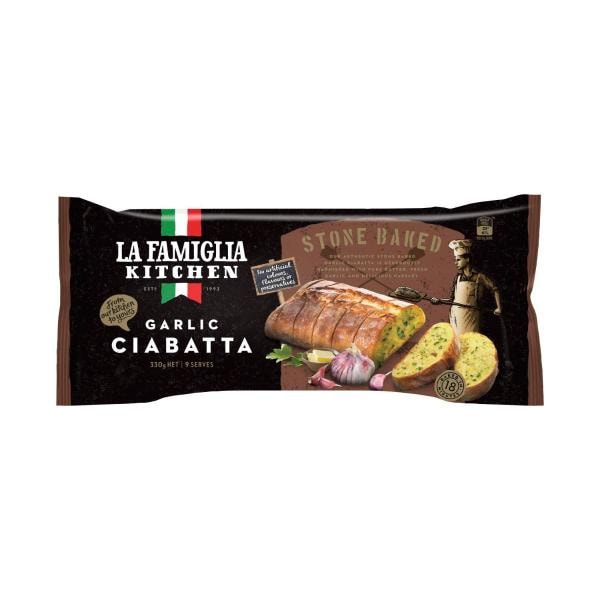 La Famiglia Stone Baked Garlic Ciabatta | 330g