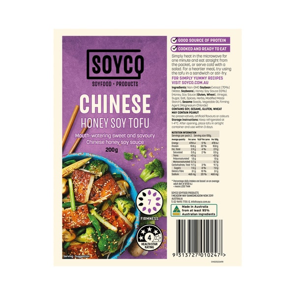 Soyco Tofu Chinese Honey Soy | 200g