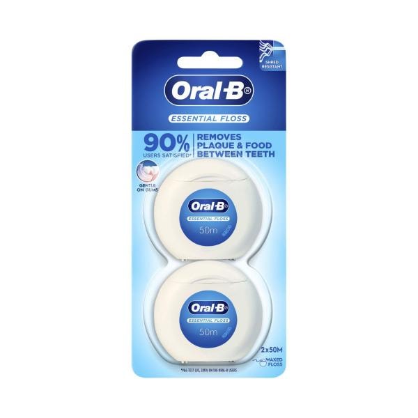 Oral-B Essential Waxed Dental Floss | 2x50m