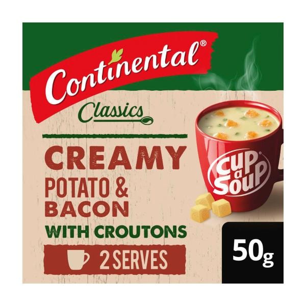 Continental Cup A Soup Creamy Potato & Bacon With Croutons Serves 2 | 50g