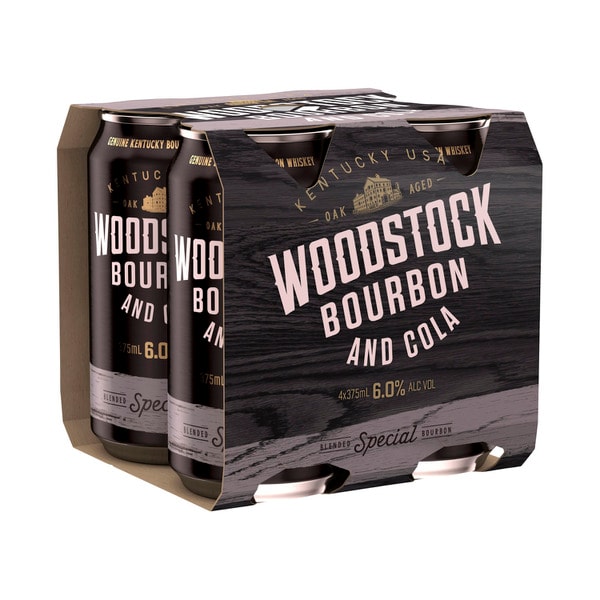 Woodstock Bourbon & Cola 6% 375mL | 4 Pack