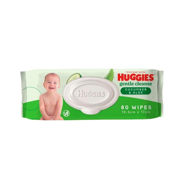 Huggies Lightly Fragranced Cucumber & Aloe Baby Wipes | 80 pack