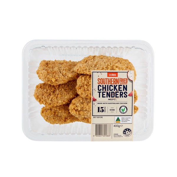 Coles RSPCA Approved Chicken Tenders Southern Fried | 400g