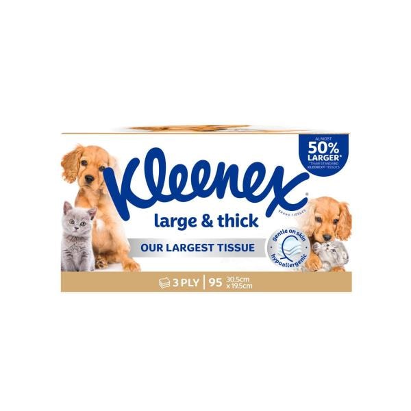 Kleenex Large & Thick 3 Ply Facial Tissues | 95 pack