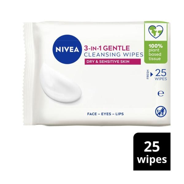 Nivea Gentle Cleansing Wipes Dry & Sensitive Skin | 25 pack