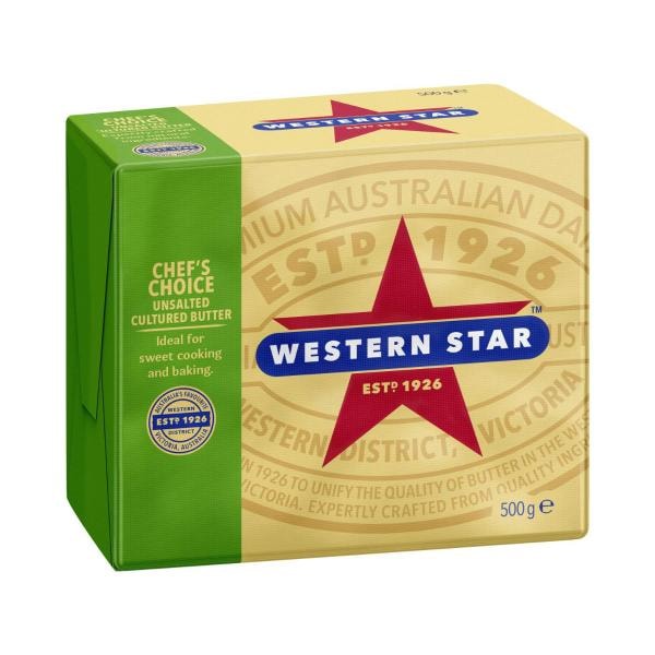 Western Star Chef's Choice Unsalted Cultured Butter | 500g