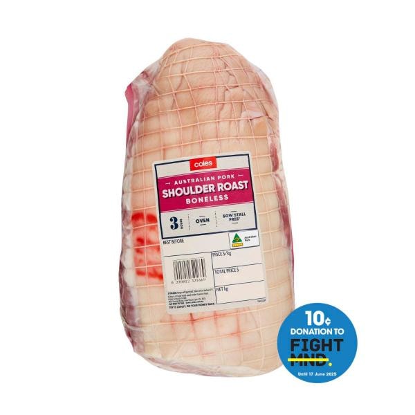 Coles Boneless Pork Shoulder Roast | approx. 2.6kg