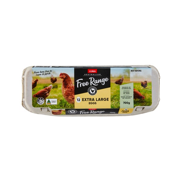 Coles Free Range Eggs 12 Pack | 700g