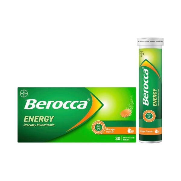 Berocca Energy Vitamin B & C Orange Flavour Effervescent Tablets | 30 pack