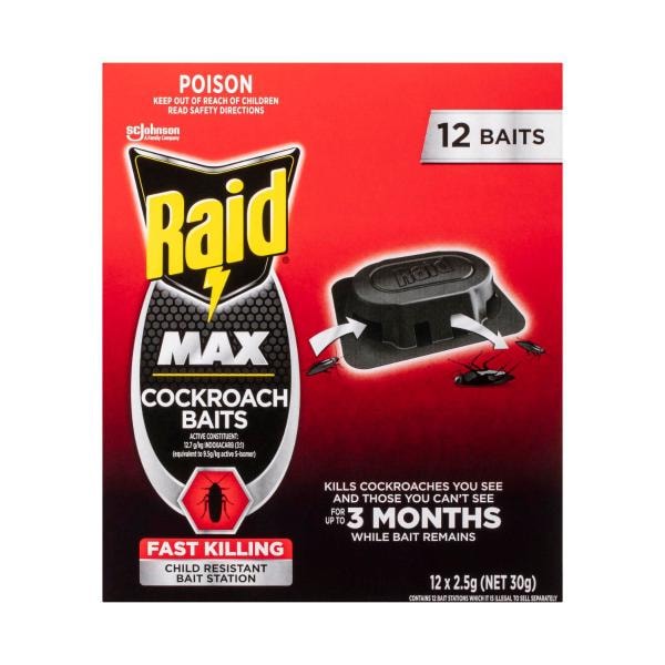Raid Max Insect Cockroach Baits Traps | 12 pack