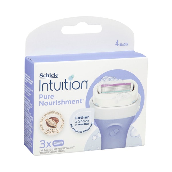 Schick Intuition Moisture Plus Sensitive Care with Aloe & Vitamin E Razor Cartridges | 3 pack